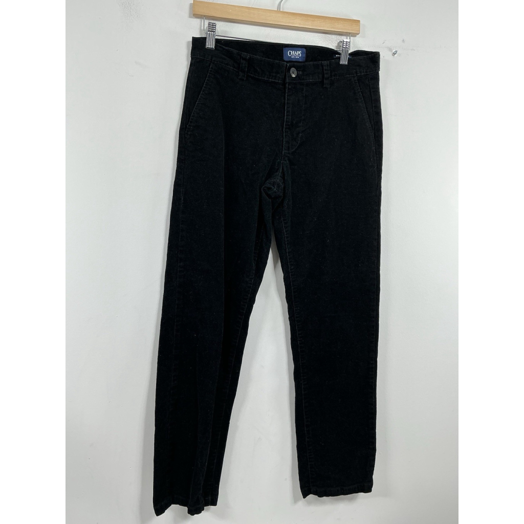 Men’s Excellent Condition Chaps Straight Fit Black Cordoury Pants 30x32